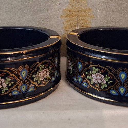 IL VERROCCHIO Florence porcelain ashtrays set of 2 like new
