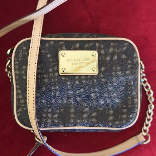 Michael Kors crossbody bag like new, brown with beige details