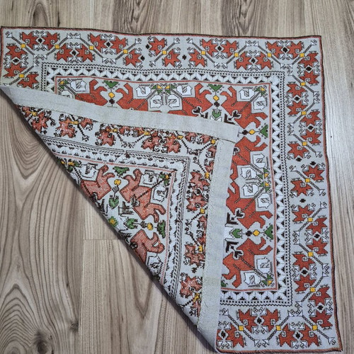 Embroidered Panama Square new with Bulgarian handmade embroidery 50×50 cm