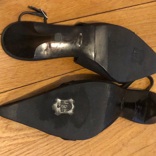 Kalogiou black pumps like new, size 37.5, fabric and leather