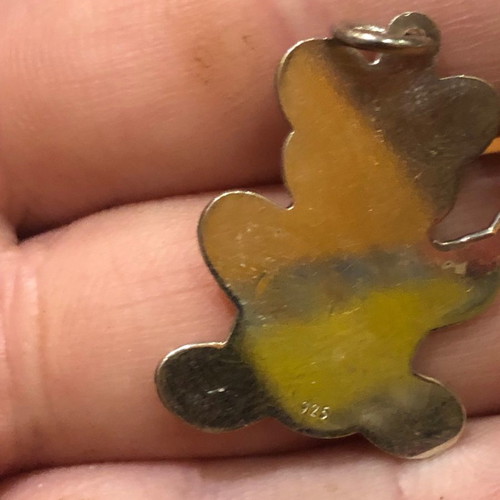 Silver pendant teddy bear with heart 925