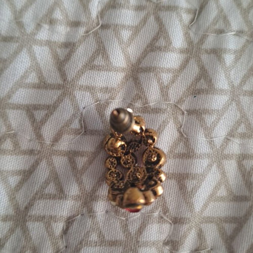 Earrings with red stones new, gift
