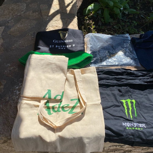Advertising items new collection with bags, hats and shirt