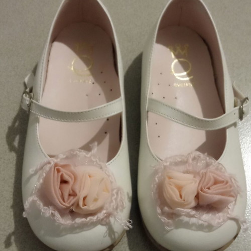 Everkid leather girls' ballerinas new, size 24, off white