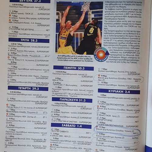 Ethnospor magazine used, 27/3/2000, cover with Fasoulas