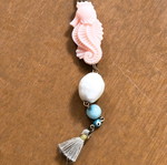 Summer long necklace with pastel seahorse used