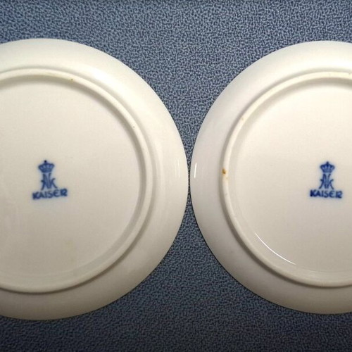 Vintage Kaiser porcelain coasters new, 10cm diameter