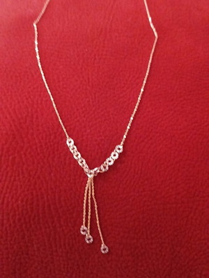 Gold chain with 14k white gold elements like new, necklace