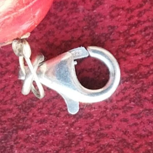 925 Silver Necklace with Natural Red Coral, New