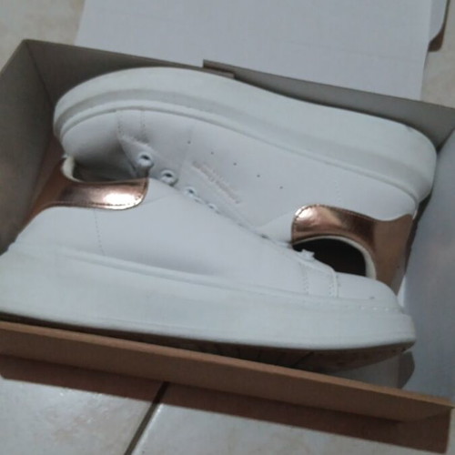 Sportex white sneakers with gold detail, size 39