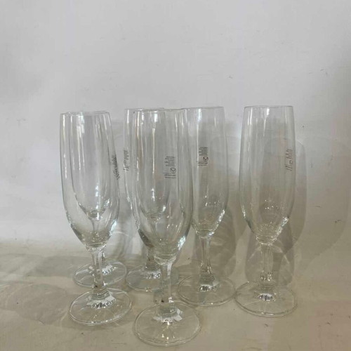 Vintage set of 6 used crystal champagne glasses