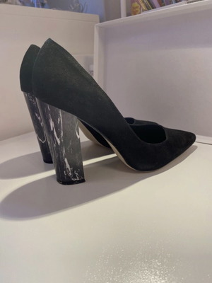 New Look black heels with marble heel like new, size 38