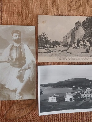 Παλιές ελληνικές καρτ ποστάλ Θεσσαλονίκης και Λακκί Λέρου, σετ 3
