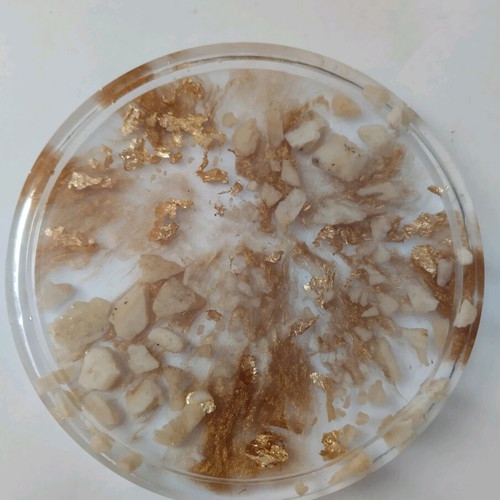 Small Handmade Liquid Glass Coaster Like New