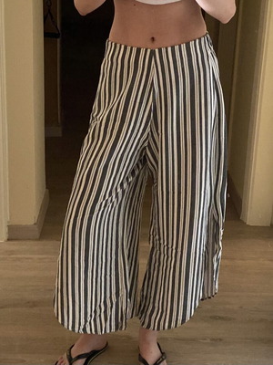 Pull & Bear high-waisted striped culottes, black and white