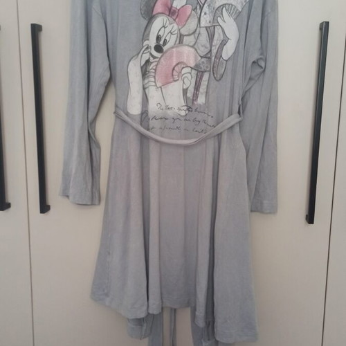 Disney women's grey maternity and nursing robe with Minnie Mouse and Daisy Duck