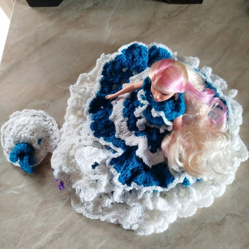 Doll with handmade dress and hat new