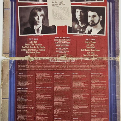 Styx Paradise Theatre vinyl record used, first Greek release 1981