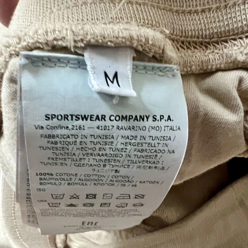 Stone Island Logo Garment-Dyed Cotton Jersey Shorts Size M like new, beige