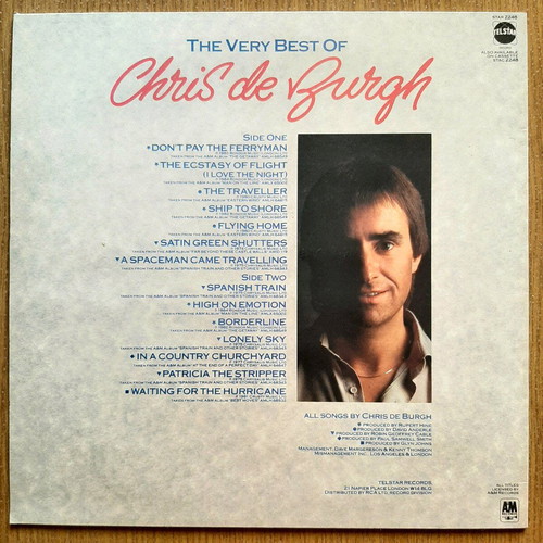 The Very Best Of Chris De Burgh vinyl like new, rare 1984 edition