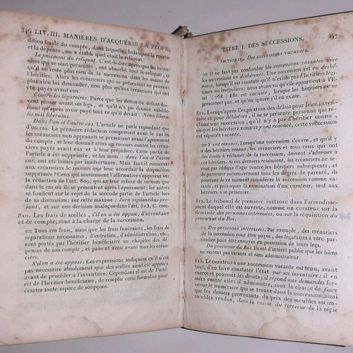 Code Civil 19th Century Civil Code used, French