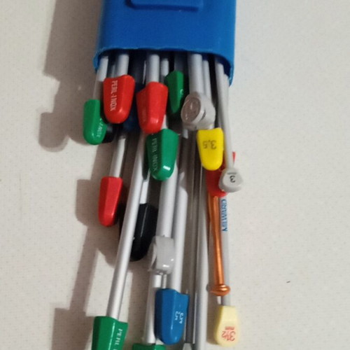 Knitting needles used, set of 21 pieces