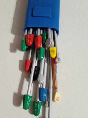 Knitting needles used, set of 21 pieces
