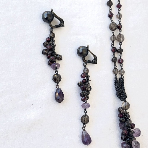 Vintage Donatella Pellini Jewelry Set like new, necklace and clip-on earrings