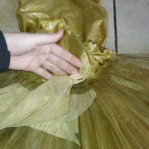 Gold rhythmic gymnastics leotard like new with skirt and sleeves