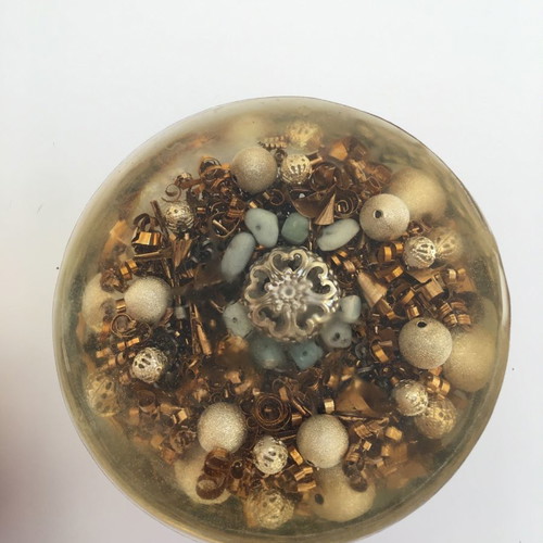 Orgonite with quartz, angelite, silver and copper new