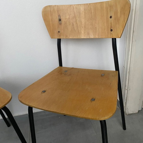 Wood and metal Scandinavian design mid century chairs like new