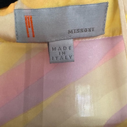 Missoni blouse sheer with inner top and cloth belt like new, pink multicolor