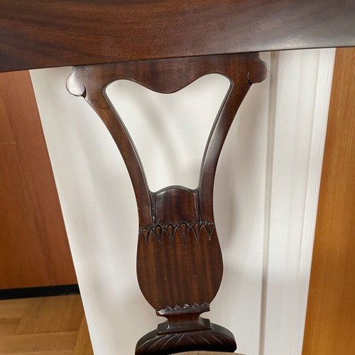 Varagki Dining Set Extendable Round Table With Six Chairs Like New, 1970s