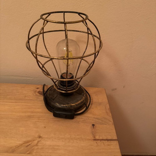 Table lamp like new industrial style with plastic base