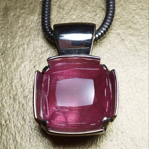 Handmade necklace with rare 10.75 carat Afghan rubellite