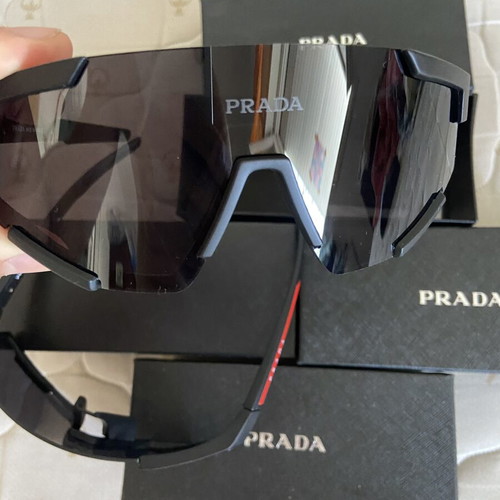 Prada Shield Sunglasses new, black and red unisex design