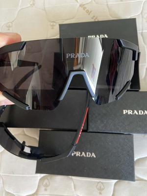 Prada Shield Sunglasses new, black and red unisex design