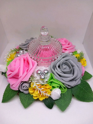 Handmade composition 17cm with plant-based scented candle new