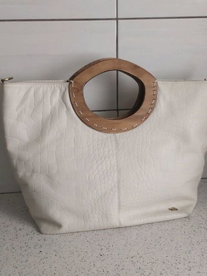 Carpisa Leather Shoulder Bag Used Beige