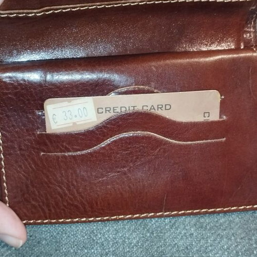 Esse Kappa men's leather wallet, brown, vintage style