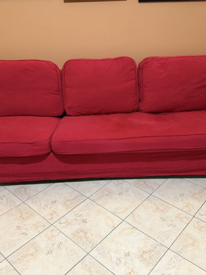 EKTORP corner three-seater sofa like new, red
