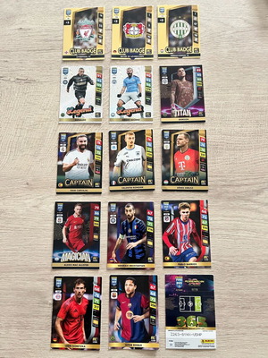 Κάρτες Adrenalyn FIFA 365 Liverpool, Bayer, Ronaldo, Aguero πακέτο 12 σαν καινούργιες, χρυσές & ασημένιες