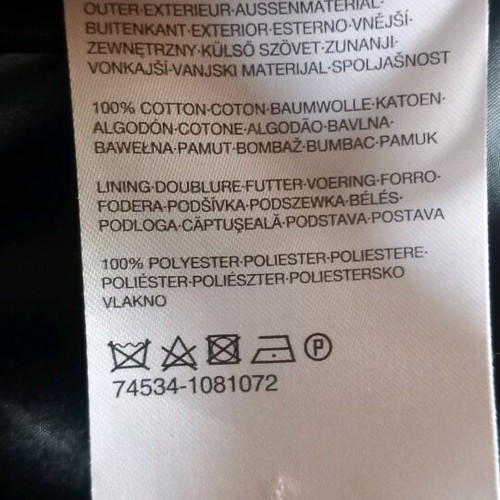 Short coat large black like new, seasonal cotton