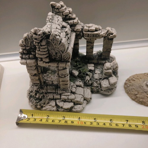 Decorative aquarium rocks used with ancient ruins and palm tree design