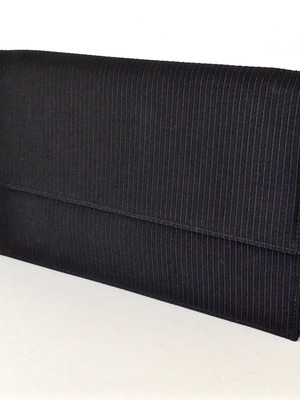 Marina Rinaldi clutch bag used, black ribbed satin