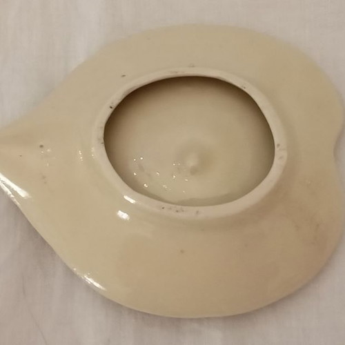 Handmade Art Deco ashtray used from the 1950s with inset pipe