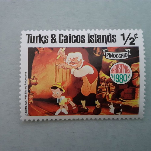 Turks & Caicos Islands Walt Disney Pinocchio Stamps Set 7 Mint