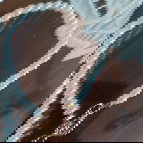 Перлен комплект от колие и гривна нов, бели изкуствени перли