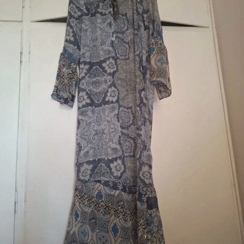 A-Style chiffon dress, blue turquoise, size L