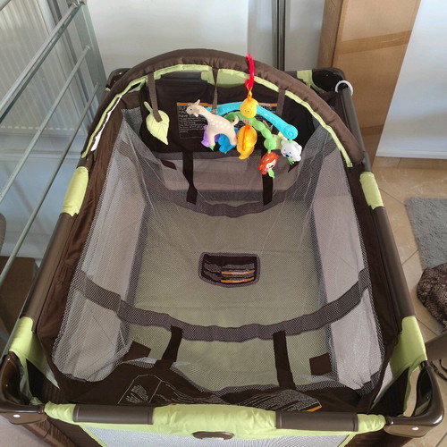 Graco Pack & Play baby playpen used, olive and brown